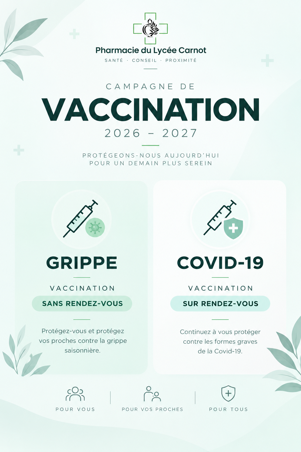 Vaccination grippe 2026 à Cannes : sans rendez-vous